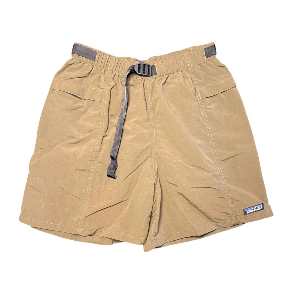 Patagonia Gi III Shorts Mens Medium Beige Nylon Belted Hiking Outdoor